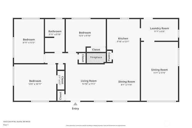 13523 23rd Pl NE, Seattle, WA 98125 - view of floor plan / room layout