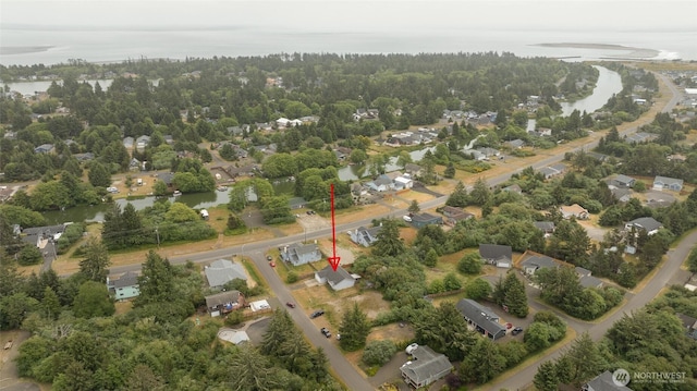 117 Bufflehead St SW, Ocean Shores, WA 98569 - aerial overview of property's location with nearby suburban area