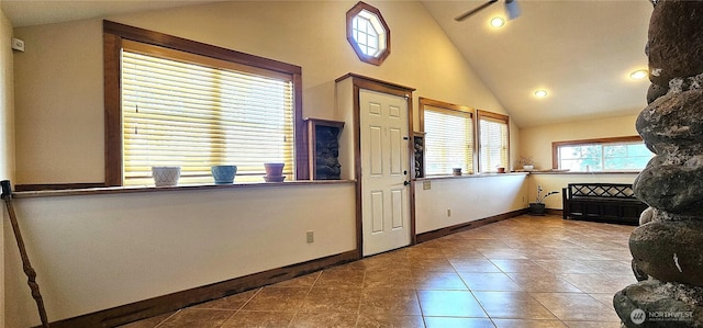 20354 Adrian Rd NE, Soap Lake, WA 98851 - entryway with lofted ceiling and tile patterned flooring