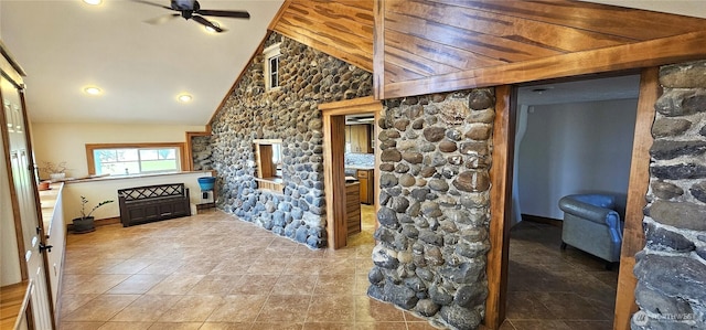 20354 Adrian Rd NE, Soap Lake, WA 98851 - hall featuring lofted ceiling and tile patterned floors