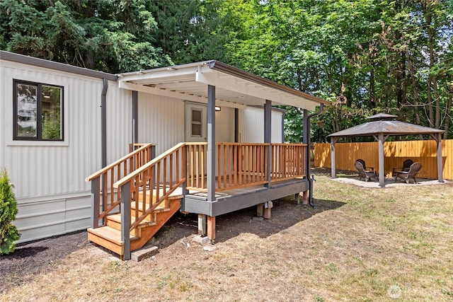 15409 Westshore Dr SE, Yelm, WA 98597 - deck featuring a gazebo and a patio