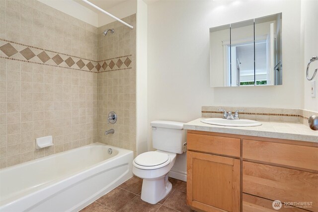 1426A NW 59th St, Seattle, WA 98107 - full bath featuring vanity, bathing tub / shower combination, and tile patterned flooring