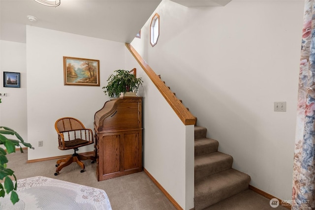 15526 SE 344th St, Auburn, WA 98092 - staircase featuring carpet and baseboards