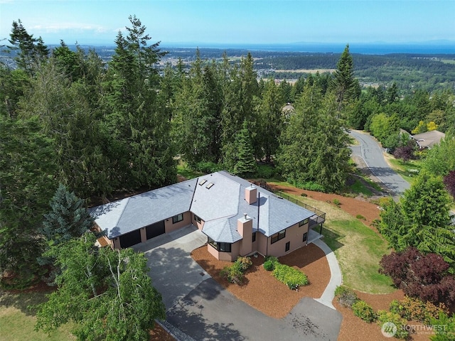 412 Doe Run Rd, Sequim, WA 98382 - view from above of property featuring a heavily wooded area
