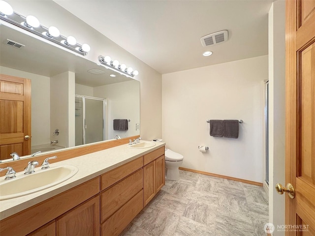 412 Doe Run Rd, Sequim, WA 98382 - full bath with a stall shower and double vanity