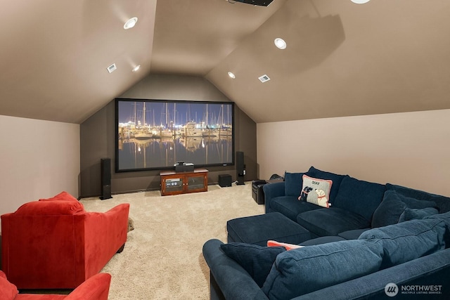 24817 NE 20th St, Sammamish, WA 98074 - carpeted cinema featuring lofted ceiling