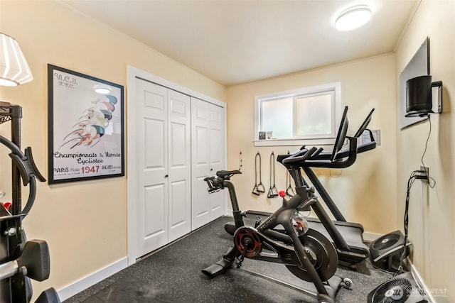 10218 NE 65th St, Kirkland, WA 98033 - exercise area with baseboards and crown molding