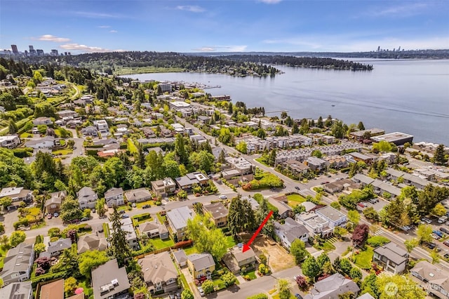 10218 NE 65th St, Kirkland, WA 98033 - aerial perspective of suburban area featuring a nearby body of water