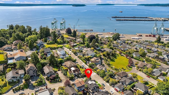 702 34th St, Everett, WA 98201 - aerial perspective of suburban area with a large body of water