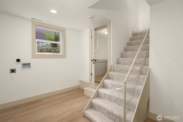 702 34th St, Everett, WA 98201 - stairs with wood finished floors and recessed lighting