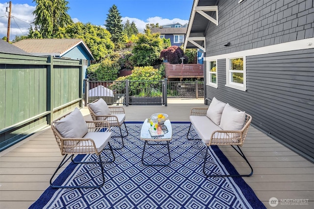 702 34th St, Everett, WA 98201 - wooden deck featuring an outdoor hangout area