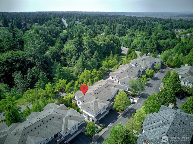 14007 69th Dr SE Unit W2, Snohomish, WA 98296 - aerial view of property's location featuring a heavily wooded area and nearby suburban area