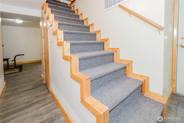 2595 Anderson Hill Rd SW, Port Orchard, WA 98367 - staircase featuring baseboards and wood finished floors
