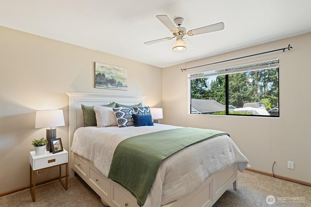 8815 221st Pl SW, Edmonds, WA 98026 - bedroom featuring light carpet and ceiling fan