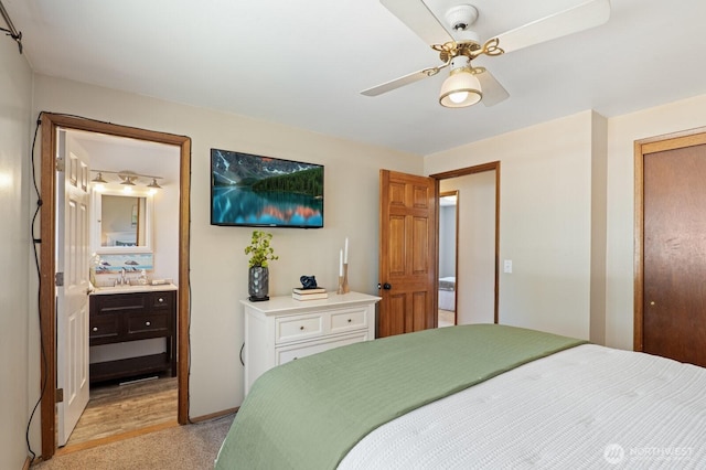 8815 221st Pl SW, Edmonds, WA 98026 - bedroom featuring ceiling fan, ensuite bathroom, and a closet