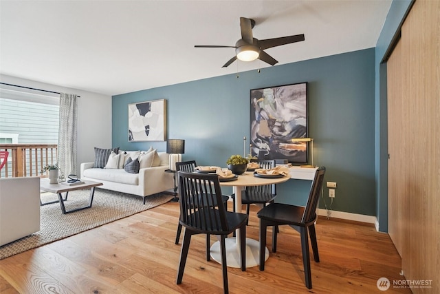 7000 Cleopatra Pl NW Unit 303, Seattle, WA 98117 - dining area featuring wood finished floors and ceiling fan