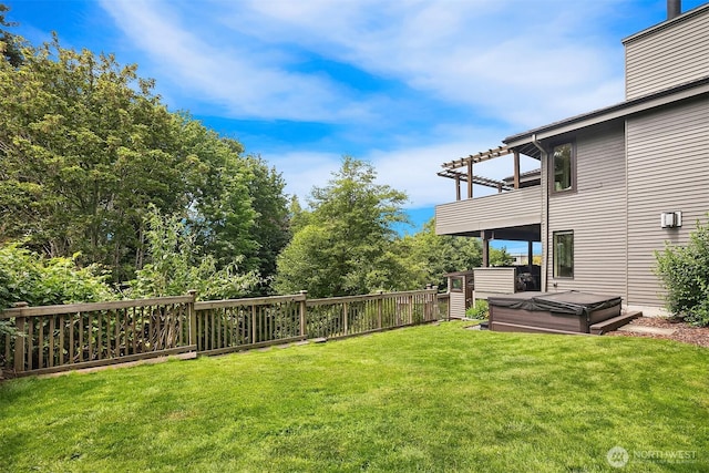 9201 24th Ave NW, Seattle, WA 98117 - view of yard featuring a hot tub and a balcony
