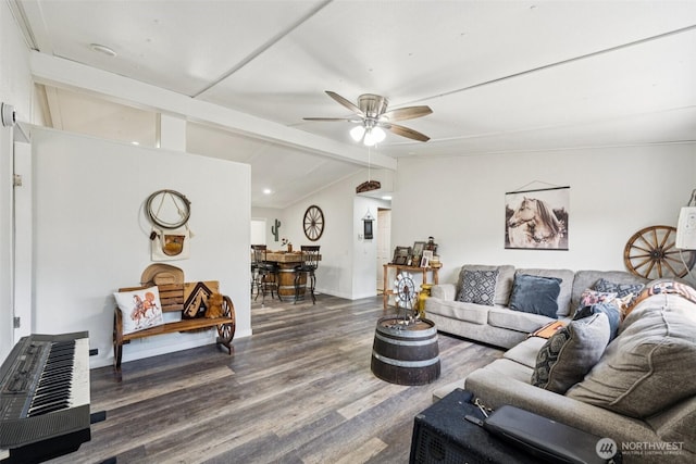 725 37th St SE Unit 36, Auburn, WA 98002 - living area with wood finished floors and ceiling fan