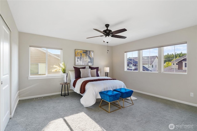 11214 172nd Street Ct E, Puyallup, WA 98374 - carpeted bedroom featuring multiple windows and ceiling fan