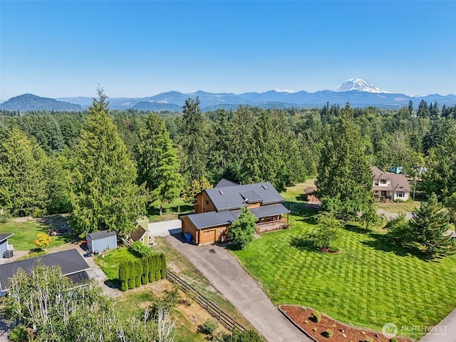 8209 271st Ave E, Buckley, WA 98321 - view from above of property featuring a heavily wooded area and mountains