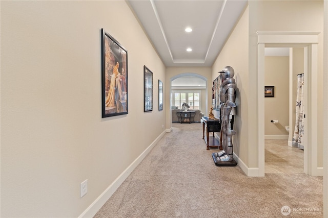 4837 Castleton Rd SW, Port Orchard, WA 98367 - hall featuring carpet, arched walkways, and recessed lighting
