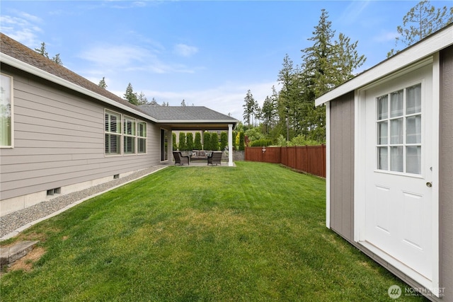 4837 Castleton Rd SW, Port Orchard, WA 98367 - view of yard with an outdoor hangout area and a patio