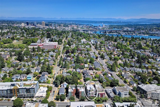 4026 Stone Way N Unit 501, Seattle, WA 98103 - drone / aerial view of a water and mountain view