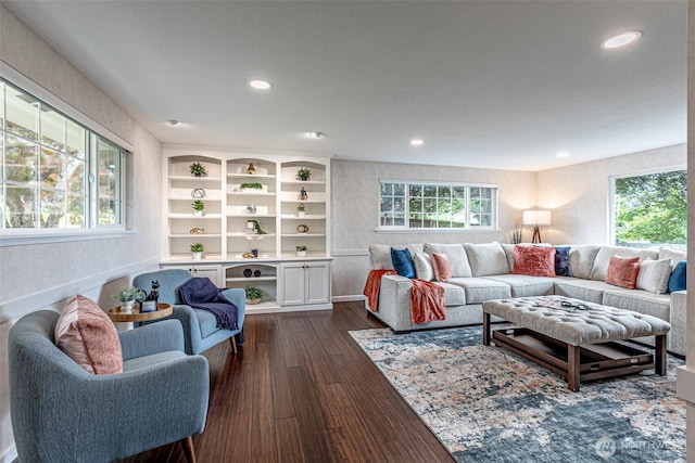 6301 Agnes Rd NE, Tacoma, WA 98422 - living room with plenty of natural light, dark wood finished floors, and recessed lighting