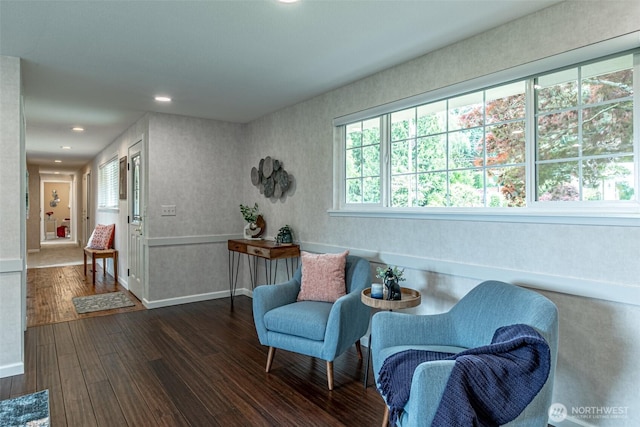 6301 Agnes Rd NE, Tacoma, WA 98422 - sitting room featuring dark wood-style flooring and recessed lighting