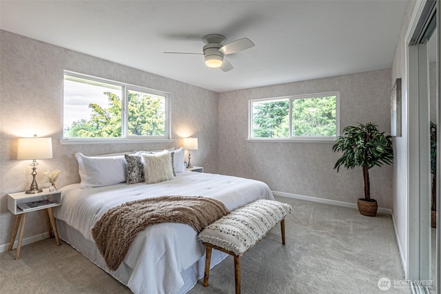 6301 Agnes Rd NE, Tacoma, WA 98422 - bedroom with light carpet and ceiling fan