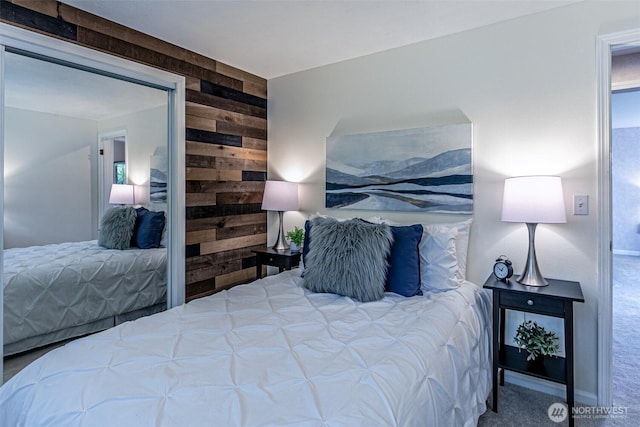 6301 Agnes Rd NE, Tacoma, WA 98422 - carpeted bedroom with wood walls