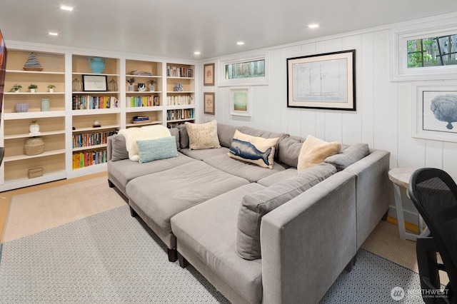 3249 27th Ave W, Seattle, WA 98199 - living room featuring carpet floors and recessed lighting