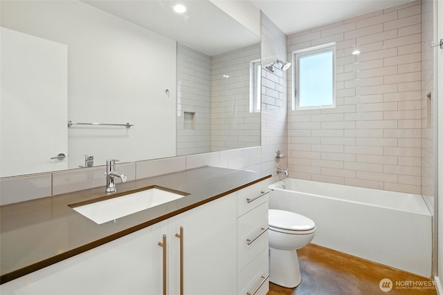 9732 Woodlawn Ave N Unit A, Seattle, WA 98103 - bathroom with vanity, shower / washtub combination, and finished concrete floors