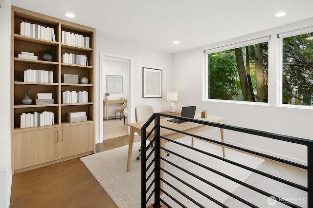9732 Woodlawn Ave N Unit A, Seattle, WA 98103 - hall with recessed lighting and a desk