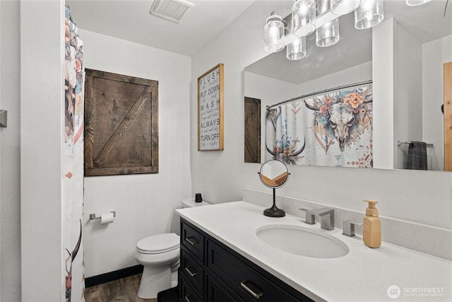 330 Swauk Creek Ln, Cle Elum, WA 98922 - bathroom featuring vanity, wood finished floors, and a shower with curtain