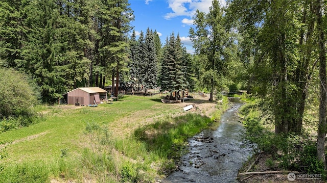 330 Swauk Creek Ln, Cle Elum, WA 98922 - view of yard with an outbuilding and a wooded view