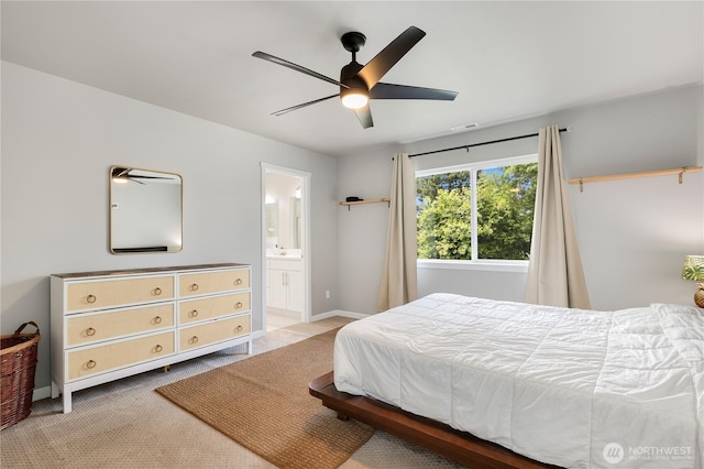 8438 Tacoma Ave S, Tacoma, WA 98444 - carpeted bedroom with ensuite bathroom and ceiling fan