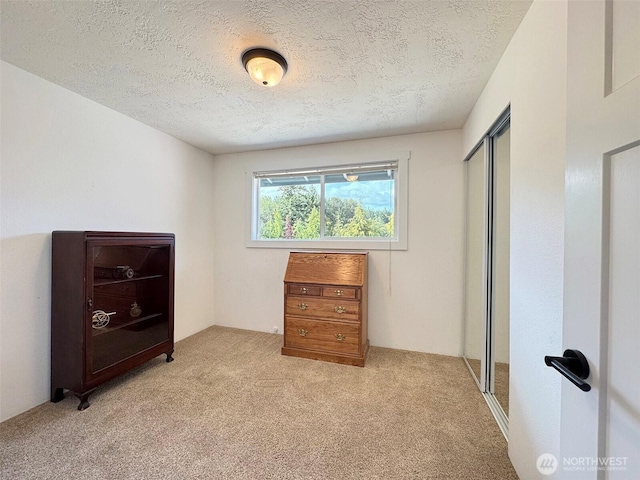 1521 W 13th St, Port Angeles, WA 98363 - bedroom with light colored carpet, a closet, and a textured ceiling