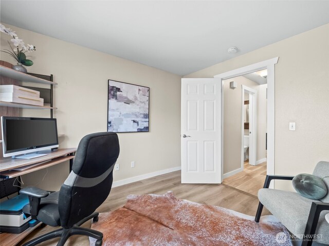 535 Blanchat Ct, Enumclaw, WA 98022 - office area with wood finished floors and baseboards