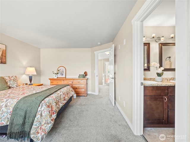 535 Blanchat Ct, Enumclaw, WA 98022 - bedroom with light colored carpet and ensuite bathroom