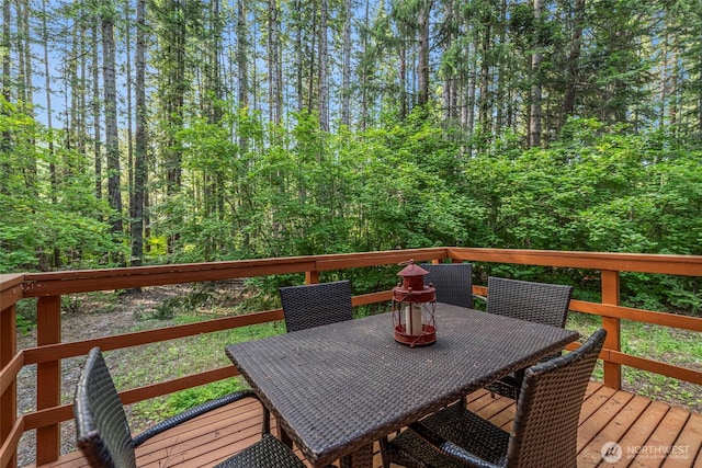 18690 Rieche Rd, Lake Wenatchee, WA 98826 - deck featuring outdoor dining space