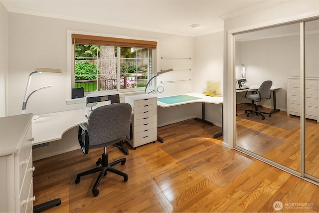 12810 NE 32nd Pl, Bellevue, WA 98005 - office featuring crown molding and light wood finished floors