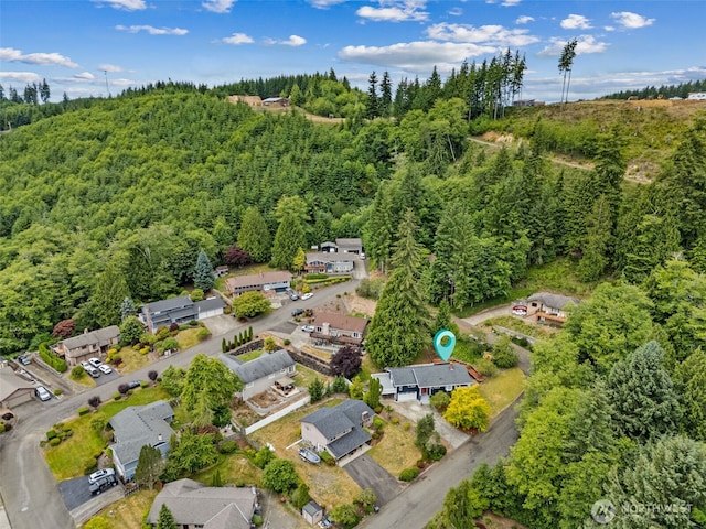 933 N Stephenson, Montesano, WA 98563 - aerial overview of property's location with a heavily wooded area and nearby suburban area