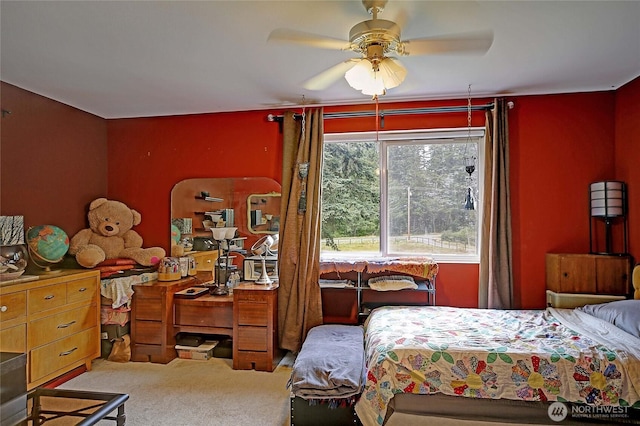 657 SW Camano Dr, Camano Island, WA 98282 - bedroom featuring carpet floors and ceiling fan