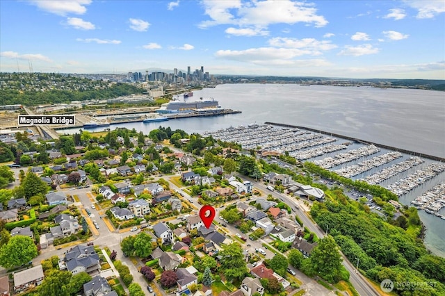 2906W Eaton St, Seattle, WA 98199 - drone / aerial view of a nearby body of water and numerous boat docks