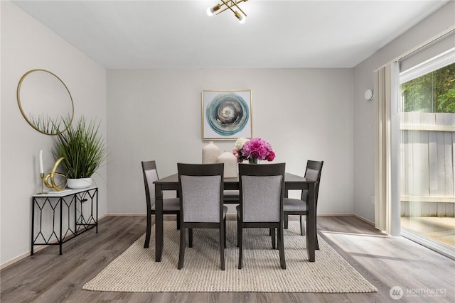 3615 Auburn Way S Unit B, Auburn, WA 98092 - dining room with wood finished floors and baseboards