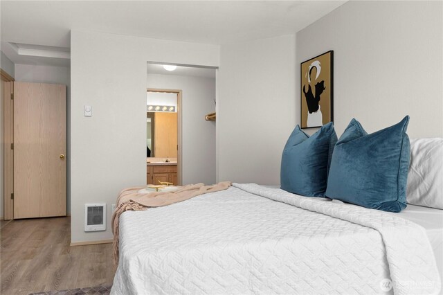 3615 Auburn Way S Unit B, Auburn, WA 98092 - bedroom featuring light wood-style floors and connected bathroom