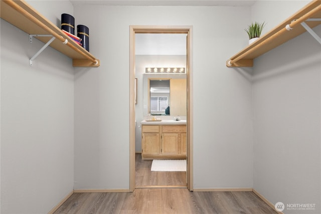 3615 Auburn Way S Unit B, Auburn, WA 98092 - walk in closet with light wood-style flooring and a sink