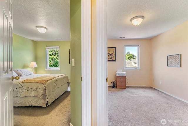 5118 NE 75th Ave, Vancouver, WA 98661 - bedroom featuring a textured ceiling, carpet floors, and multiple windows