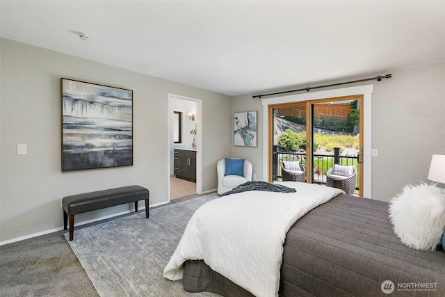 11520 3rd Ave NW, Seattle, WA 98177 - carpeted bedroom featuring access to outside and ensuite bath